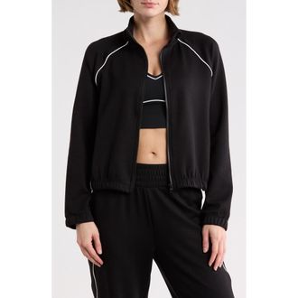 90 Degree by Reflex SoftLite Moonlight Zip Bomber Jacket in Black-White at Nordstrom Rack, Size X-Small