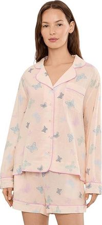 Honeydew Intimates Good Life Long Sleeve Shorties PJ Set Womens Pajama Sets Budding Butterflies : XS, Cotton/Rayon