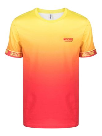 Moschino gradient-effect T-shirt - men - Cotton/Elastane - M - Yellow