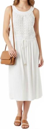 Calvin Klein Lace Bodice Midi Dress In White