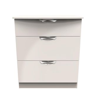 Welcome Furniture Cairo Ready Assembled Deep Chest of Drawers with 3 Drawers - Kashmir Gloss & Kashmir - Welcome Furniture | TJ Hughes