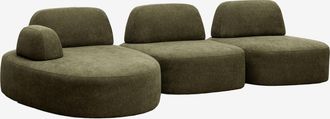 Sklum Sof&aacute; Modular Chaise Longue Izquierdo De 3 Piezas Tapizado Giorgia Sklum