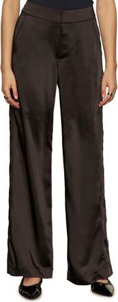 Sanctuary Modern Satin Mid Rise Pants in Black at Nordstrom, Size 31