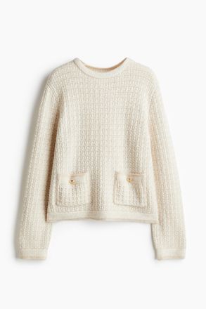 H&M Pullover in Pointellestrick - Beige