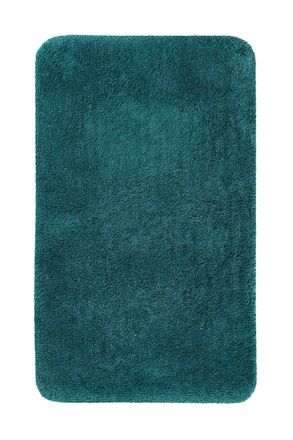 Homie Living Alfombra de ba&ntilde;o lisa de poli&eacute;ster verde petr&oacute;leo 60x100