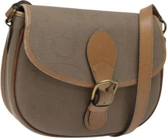 Dior Pre-owned Cross Body Bags, female, Beige, Size: ONE SIZE Pre-owned Vintage Canvas Shoulder Bag