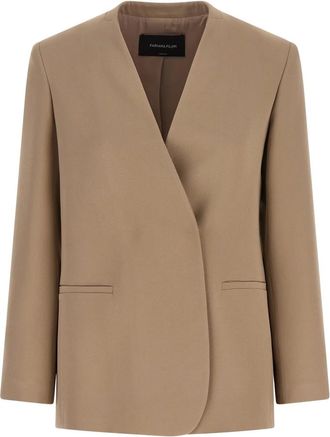 Fabiana Filippi Jassen, Dames, Beige, S, Linnen, Formele Blazers