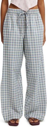 Cotton On Womens Haven Wide Leg Pant in Olivia Check Texture at Nordstrom, Size 2