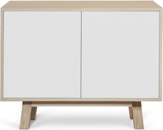 Mon Petit Meuble Français Aparador bajo de 2 puertas l.100 cm, fresno