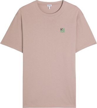 Loewe Anagram-embroidered Cotton T-shirt - Pink - XL
