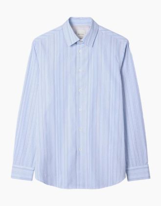 Paul Smith Mens Paul Smith Regular Fit Signature Stripe Shirt 40 Lt Blue - Size: Regular/44
