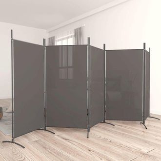 vidaXL 5-Panel Room Divider Anthracite 170.5x70.9 Fabric