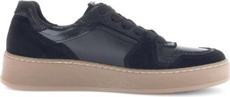 Gabor Zwarte vetersneaker met su&egrave;de - Dames - Sneakers - Zwart - 37 1/2 EU - Su&egrave;de - Schoenen