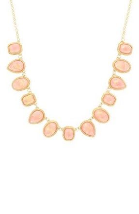 Olivia Welles Galaxy Stone Collar Necklace in Gold /Peach at Nordstrom Rack