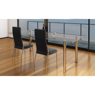 vidaXL Sillas De Comedor 2 Unidades Cuero Sint&eacute;tico Negro Vidaxl