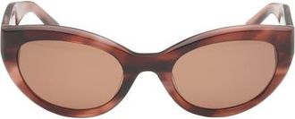 Abercrombie & Fitch 52mm Cat Eye Sunglasses in Brown Horn /Brown Lens at Nordstrom