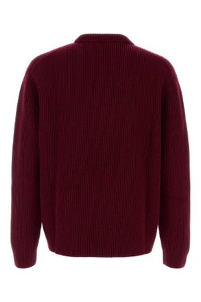 Gucci Mens Burgundy Wool Blend Sweater Rossoancorabrown Maglieria