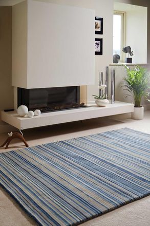 Origin Store Fine Stripes Rug in Blue | Size: 120 cm x 170 cm