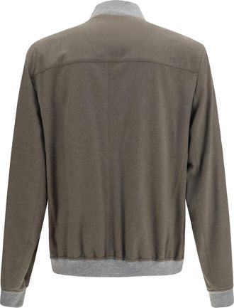 Brunello Cucinelli Mens Cashmere Jacket Military Green Kashmir-Capra Hircus Kashmir/capra