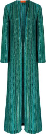 Missoni Cardigan lungo con motivo a zigzag - Verde