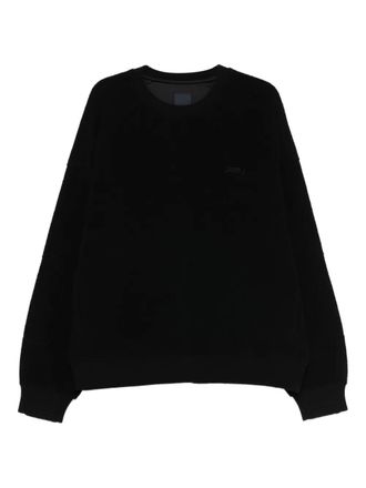 Juun.J logo-embroidered sweatshirt - men - Wool/Nylon/Cotton - L - Black