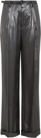 Ralph Lauren Acklie Geplooide Broek - Dames - Wijde Broeken - Grijs - XS - Polyester - Broeken