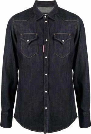 Dsquared2 Heren, Overhemden, Blauw, Maat: S Denim