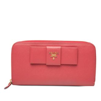 Prada Pink Leather Long Wallet (Bi-Fold) (Pre-Owned)
