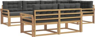 vidaXL Conjunto De Sof&aacute;s De Exterior 6 Uds. Blanco Y Antracita Vidaxl