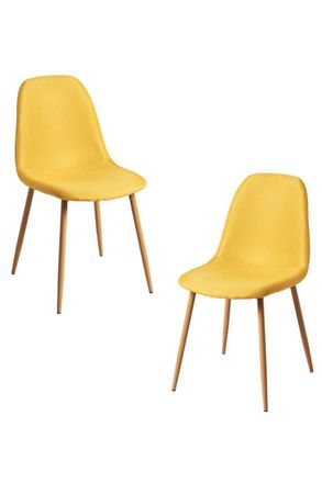 Regalos Miguel Packs Sillas Comedor - Pack 2 Sillas Teok Tela - Amarillo