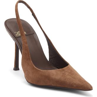Jeffrey Campbell Fusion Slingback Pump in Brown Suede at Nordstrom Rack, Size 11