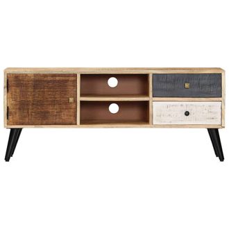 Berkfield Home TV Cabinet 115x30x47 cm Solid Mango Wood in Brown | Size: 115 x 30 x 47 cm