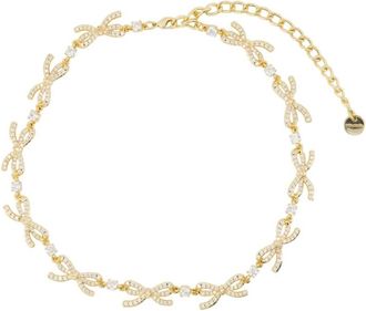 Self Portrait Kristal Strikken Ketting - Goud - Dames - Kettingen - Geel - ONE Size - Accessoires