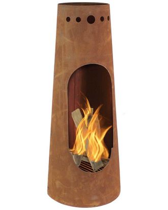 Sunnydaze Outdoor Santa Fe Wood-Burning Fire Pit Chimney With Wood Grate