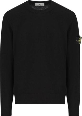 Stone Island 5100010 Crewneck Gebreide Trui - Heren - Ronde hals truien - Zwart - XL - Wol - Truien & Vesten