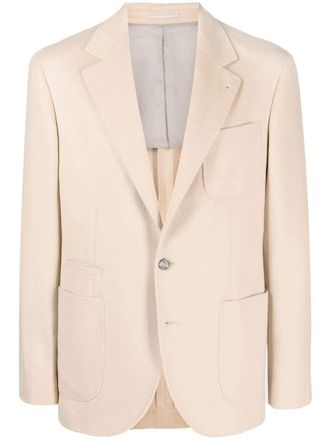 Brunello Cucinelli Blazer met enkele rij knopen - Beige