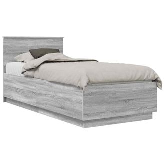 vidaXL Estructura De Cama Gris Sonoma 70 X 190 Cm Madera De Ingenier&iacute;a Vidaxl