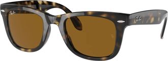 Ray-Ban Opvouwbare Wayfarer Zonnebril - Heren - Zonnebrillen - Bruin - 54 MM - Accessoires