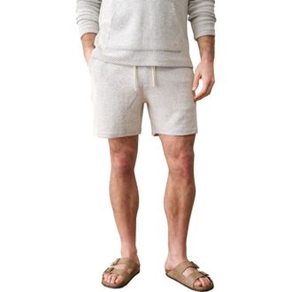 Marine Layer Portola Drawstring Beach Shorts in White/Navy at Nordstrom, Size X-Large