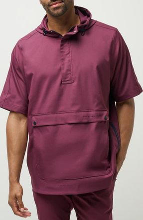 Travis Mathew Sport Mode Short Sleeve Hoodie in Mauve Wine at Nordstrom, Size Medium