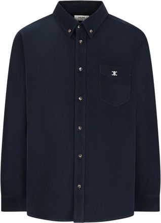Celine Casual Shirts, male, Blue, M, Casual Button-Up Top