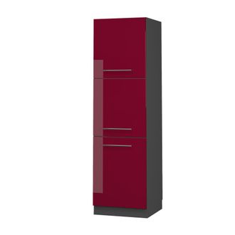 Vicco Armario Para Horno Empotrado Fame-line, Rojo Burdeos Alto Brillo, 60 Cm, Vicco