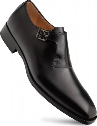 Mezlan Mens Plain Toe Single Monk Strap Shoes In Black