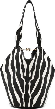 Khaite Borsa tote mini con stampa - Nero