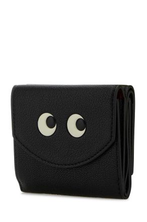 Anya Hindmarch Womens Black Leather Wallet Portafogli