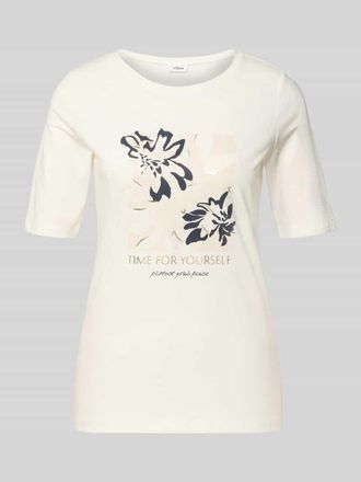 s.Oliver Red Label Regular Fit T-Shirt aus Baumwoll-Mix in Weiss, Gr&ouml;&szlig;e 40