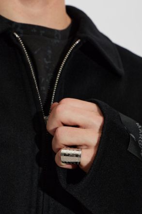 Maison Margiela Ring With Engraved Logo, Unisex, Silver