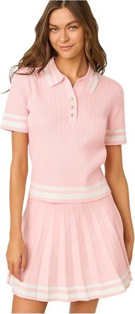 Lilly Pulitzer Suzette Sweater Womens Pink Muse Short Sleeve Golf GBO3998
