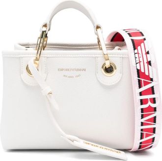 Emporio Armani White Logo-tag Tote Bag