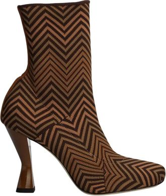 Missoni Gea Enkellaarsjes - Dames - Laarzen met Hak - Beige - 37 EU - Leer - Schoenen